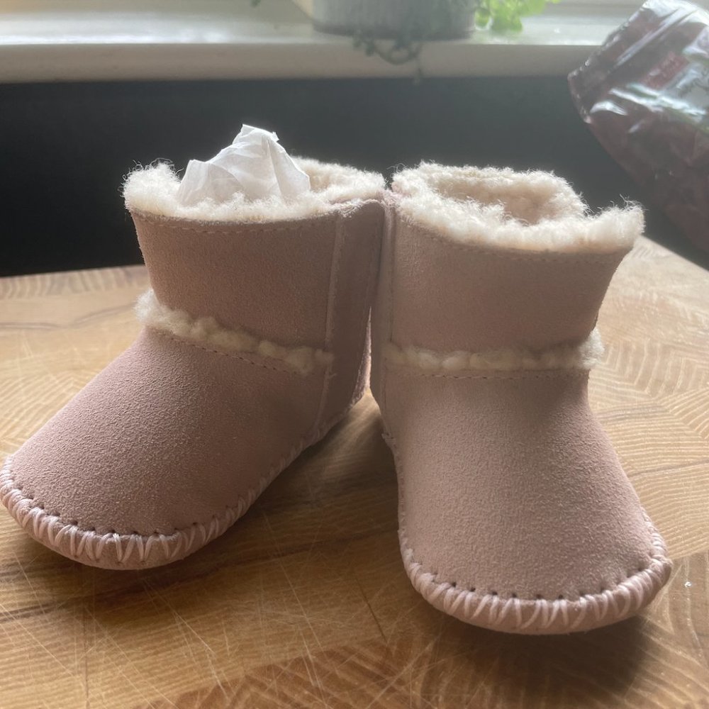UGG Baby Pink Lemmy Ii Button Moccasin Booties Shearling